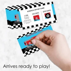 Big Dot Of Happiness Let's Go Racing - Racecar - Baby Shower Or Race Car Birthday Party Game Scratch Off Cards - 22 Count