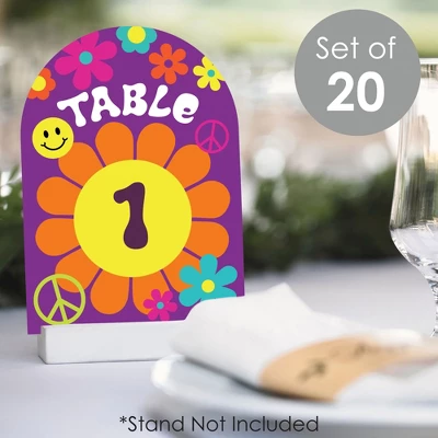 Big Dot Of Happiness 60’s Hippie - 1960s Groovy Party Double-Sided 5 X 7 Inches Cards - Table Numbers - 1-20 1 Big Dot Of Happiness 60’s Hippie - 1960s Groovy Party Double-Sided 5 X 7 Inches Cards - Table Numbers - 1-20