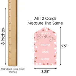 Big Dot Of Happiness Pink Rose Gold Birthday - Happy Birthday Party Game Pickle Cards - Truth, Dare, Share Pull Tabs - Set Of 12 -Anagram Shop GUEST 00d71bf7 717e 4af5 8a37 41b3ff55a0f7