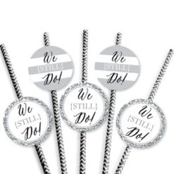 Big Dot Of Happiness We Still Do Paper Straw Decor - Wedding Anniversary Party Striped Decorative Straws - Set Of 24 -Anagram Shop GUEST 013ba8c9 ba56 488d b1d4 cec2c11df440