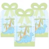 Big Dot Of Happiness Baby Boy Dinosaur - Square Favor Gift Boxes - Baby Shower Or Birthday Party Bow Boxes - Set Of 12