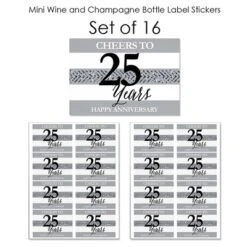 Big Dot Of Happiness We Still Do - 25th Wedding Anniversary - Mini Wine And Champagne Bottle Label Stickers - Anniversary Party Favor Gift - Set Of 16 -Anagram Shop GUEST 02d5076e c4a2 46a5 8881 e89862a62fea