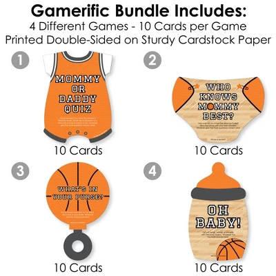 Big Dot Of Happiness Nothin’ But Net - Basketball - 4 Baby Shower Games - 10 Cards Each - Gamerific Bundle 2 Big Dot Of Happiness Nothin’ But Net - Basketball - 4 Baby Shower Games - 10 Cards Each - Gamerific Bundle - Image 2