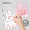 Big Dot Of Happiness Little Princess Crown - Castle Wish Card Pink And Gold Princess Baby Shower Activities - Shaped Advice Cards Game - Set Of 20
