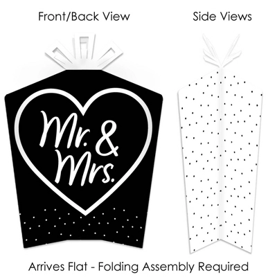 Big Dot Of Happiness Mr. And Mrs. - Table Decorations - Black And White Wedding Or Bridal Shower Fold And Flare Centerpieces - 10 Count 1 Big Dot Of Happiness Mr. And Mrs. - Table Decorations - Black And White Wedding Or Bridal Shower Fold And Flare Centerpieces - 10 Count