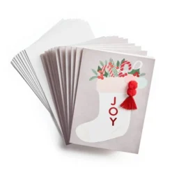 Minted 10ct 'Joy' Stocking Boxed Holiday Greeting Card Pack -Anagram Shop GUEST 042ca19b 1157 44a1 a644 15bbb0ddcdb6