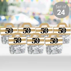 Big Dot Of Happiness We Still Do 50th Wedding Anniversary - DIY Anniversary Party Clear Goodie Favor Bag Labels - Candy Bags With Toppers - Set Of 24