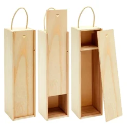 Juvale Wooden Wine Bottle Gift Box With Handle For Holidays, Anniversary, Wedding, Housewarming, 4 X 14 Inches -Anagram Shop GUEST 05e5a3b1 0611 46ac 9679 48404b417106