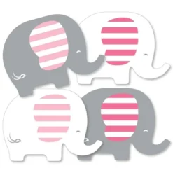Big Dot Of Happiness Pink Elephant - Decorations DIY Girl Baby Shower Or Birthday Party Essentials - Set Of 20