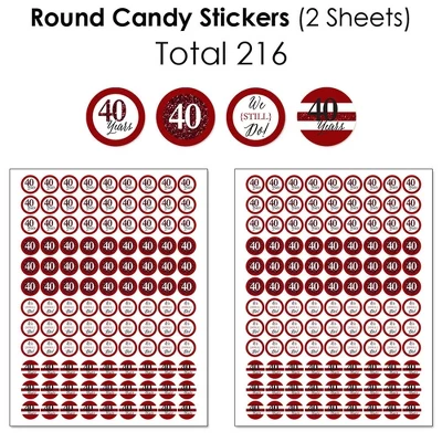 Big Dot Of Happiness We Still Do - 40th Wedding Anniversary - Anniversary Party Candy Favor Sticker Kit - 304 Pieces 3 Big Dot Of Happiness We Still Do - 40th Wedding Anniversary - Anniversary Party Candy Favor Sticker Kit - 304 Pieces - Image 3