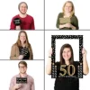 Big Dot Of Happiness Adult 50th Birthday - Gold - Birthday Party Selfie Photo Booth Picture Frame & Props - Printed On Sturdy Material