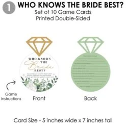 Big Dot Of Happiness Boho Botanical Bride - 4 Games - Who Knows The Bride Best, Bride Or Groom Quiz, What’s In Your Purse And Love - Gamerific Bundle -Anagram Shop GUEST 076eb7fc e8ca 463f b306 b374efcda3d1