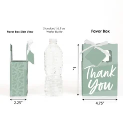 Big Dot Of Happiness Sage Green Elegantly Simple - Guest Party Favor Boxes - Set Of 12