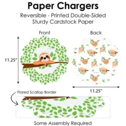 Big Dot Of Happiness Let’s Hang - Sloth - Baby Shower Or Birthday Party Paper Charger & Table Decorations Chargerific Kit For 8 -Anagram Shop GUEST 08ac851c 0f25 40db aa29 d2e331281ac7