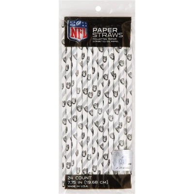 NFL 72ct Las Vegas Raiders Football Paper Straws 3 NFL 72ct Las Vegas Raiders Football Paper Straws - Image 3