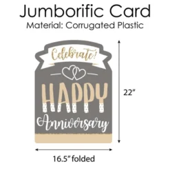 Big Dot Of Happiness Happy Anniversary - Gold Wedding Anniversary Congratulations Giant Greeting Card - Big Shaped Jumborific Card -Anagram Shop GUEST 09df2c9a 66ca 4b76 bc17 b0c7f01e6533
