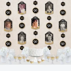 Big Dot Of Happiness Adult 90th Birthday - Gold - Birthday Party Vertical Photo Garland 35 Pieces -Anagram Shop GUEST 0a4e95fa 3726 48b1 9998 b950cf201141
