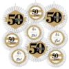 Big Dot Of Happiness We Still Do - 50th Wedding Anniversary - Hanging Anniversary Party Tissue Decoration Kit - Paper Fans - Set Of 9