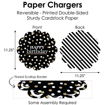 Big Dot Of Happiness Adult Happy Birthday - Gold - Birthday Party Paper Charger & Table Decorations Chargerific Kit For 8 3 Big Dot Of Happiness Adult Happy Birthday - Gold - Birthday Party Paper Charger & Table Decorations Chargerific Kit For 8 - Image 3
