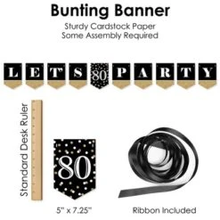 Big Dot Of Happiness Adult 80th Birthday - Gold - Birthday Party Supplies Decoration Kit - Decor Galore Party Pack - 51 Pieces -Anagram Shop GUEST 0b1026d2 a0f3 4993 bae3 d48db66eb337