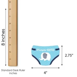 Big Dot Of Happiness Blue Elephant - Diaper Shaped Raffle Ticket Inserts - Boy Baby Shower Activities - Diaper Raffle Game - Set Of 24