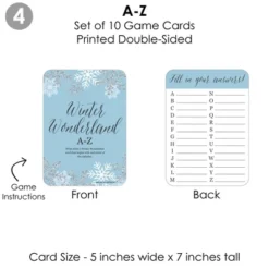 Big Dot Of Happiness Winter Wonderland - 4 Snowflake Holiday Party And Winter Wedding Games - 10 Cards Each - Gamerific Bundle -Anagram Shop GUEST 0ca65010 9db9 451c 84a2 4c4eb535f7fa