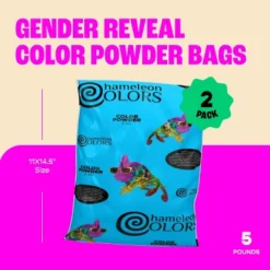 Chameleon Colors Gender Reveal Powder - Easy-Open Bags Of Color Chalk Powder - 2 Pack Of 5 Lb Bags