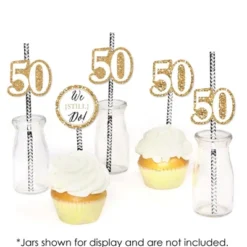 Big Dot Of Happiness We Still Do - 50th Wedding Anniversary - Paper Straw Decor - Anniversary Party Striped Decorative Straws - Set Of 24 -Anagram Shop GUEST 0d453c4b 4d56 4f98 9718 57b3ab1d2d11