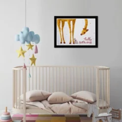 21" X 15" Hello Little One Giraffe Bunny Animals Framed Art Print - Wynwood Studio -Anagram Shop GUEST 0d5d2d61 906b 4124 bec7 40036ae54aa8