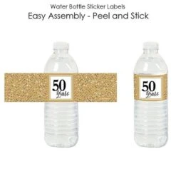 Big Dot Of Happiness We Still Do - 50th Wedding Anniversary - Anniversary Party Water Bottle Sticker Labels - Set Of 20