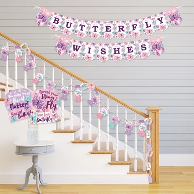 Big Dot Of Happiness Beautiful Butterfly - Banner And Photo Booth Decorations - Floral Baby Shower Or Birthday Party Supplies Kit - Doterrific Bundle 2 Big Dot Of Happiness Beautiful Butterfly - Banner And Photo Booth Decorations - Floral Baby Shower Or Birthday Party Supplies Kit - Doterrific Bundle - Image 2