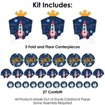 Big Dot Of Happiness Blast Off To Outer Space - Rocket Ship Baby Shower Or Birthday Party Decor And Confetti - Terrific Table Centerpiece Kit 30 Ct 2 Big Dot Of Happiness Blast Off To Outer Space - Rocket Ship Baby Shower Or Birthday Party Decor And Confetti - Terrific Table Centerpiece Kit 30 Ct - Image 2