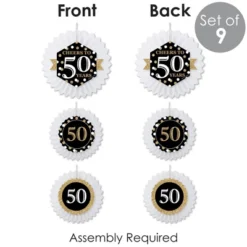 Big Dot Of Happiness Adult 50th Birthday - Gold - Hanging Birthday Party Tissue Decoration Kit - Paper Fans - Set Of 9 9 Big Dot Of Happiness Adult 50th Birthday - Gold - Hanging Birthday Party Tissue Decoration Kit - Paper Fans - Set Of 9 -Anagram Shop GUEST 1090776b e102 4314 9234 0d1651efb6a6