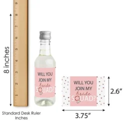 Big Dot Of Happiness Will You Join My Bride Squad? - Mini Wine And Champagne Bottle Label Stickers - Rose Gold Bridesmaid Party Favor Gift - 16 Ct -Anagram Shop GUEST 112eccd1 fa45 470d 9fcb fe44b07138a3