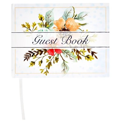 Sustainable Greetings Floral Wedding Guest Book For Reception, Baby Shower With 56 Sheets/112 Pages, Bookmark Ribbon (8x6 In) 4 Sustainable Greetings Floral Wedding Guest Book For Reception, Baby Shower With 56 Sheets/112 Pages, Bookmark Ribbon (8x6 In) - Image 4