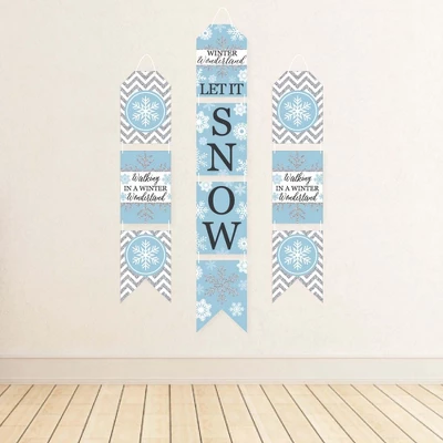 Big Dot Of Happiness Winter Wonderland - Hanging Vertical Paper Door Banners - Snowflake Holiday Party & Winter Wedding Wall Kit - Indoor Door Decor 2 Big Dot Of Happiness Winter Wonderland - Hanging Vertical Paper Door Banners - Snowflake Holiday Party & Winter Wedding Wall Kit - Indoor Door Decor - Image 2