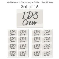 Big Dot Of Happiness Champagne Elegantly Simple - Mini Wine & Champagne Bottle Label Stickers - Wedding Or Bridal Shower Guest Party Favor Gift 16 Ct -Anagram Shop GUEST 13a361c3 0bfe 43fd 84db ddb4eff93a6f