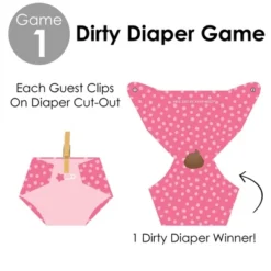 Big Dot Of Happiness Baby Girl - Pink Baby Shower Conversation Starter - 2-in-1 Dirty Diaper Game - Set Of 24 -Anagram Shop GUEST 13c2ca42 6718 48a1 9157 03733d667b7b