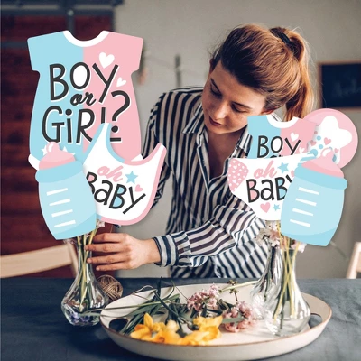 Big Dot Of Happiness Baby Gender Reveal - Team Boy Or Girl Party Centerpiece Sticks - Showstopper Table Toppers - 35 Pieces 2 Big Dot Of Happiness Baby Gender Reveal - Team Boy Or Girl Party Centerpiece Sticks - Showstopper Table Toppers - 35 Pieces - Image 2