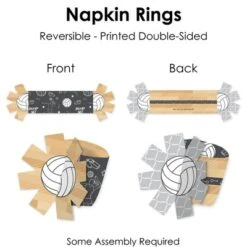 Big Dot Of Happiness Bump, Set, Spike - Volleyball - Baby Shower Or Birthday Party Paper Napkin Holder - Napkin Rings - Set Of 24 -Anagram Shop GUEST 14ccdc30 957f 4cba 90ed 92f095d9826d