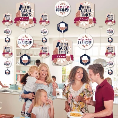 Big Dot Of Happiness But First, Wine - Wine Tasting Party DIY Dangler Backdrop - Hanging Vertical Decorations - 30 Pieces 2 Big Dot Of Happiness But First, Wine - Wine Tasting Party DIY Dangler Backdrop - Hanging Vertical Decorations - 30 Pieces - Image 2