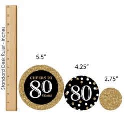 Big Dot Of Happiness Adult 80th Birthday - Gold - Birthday Party Decor And Confetti - Terrific Table Centerpiece Kit - Set Of 30 -Anagram Shop GUEST 15d6bd7f e1bb 4cc2 8e7b b33b55fea9c5