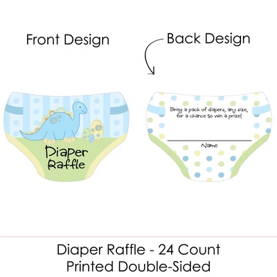 Big Dot Of Happiness Baby Boy Dinosaur - Diaper Shaped Raffle Ticket Inserts - Baby Shower Activities - Diaper Raffle Game - Set Of 24 1 Big Dot Of Happiness Baby Boy Dinosaur - Diaper Shaped Raffle Ticket Inserts - Baby Shower Activities - Diaper Raffle Game - Set Of 24