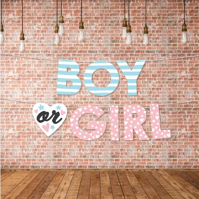 Big Dot Of Happiness Baby Gender Reveal - Team Boy Or Girl Party Decorations - Boy Or Girl - Outdoor Letter Banner 2 Big Dot Of Happiness Baby Gender Reveal - Team Boy Or Girl Party Decorations - Boy Or Girl - Outdoor Letter Banner - Image 2