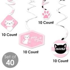 Big Dot Of Happiness Purr-fect Kitty Cat - Kitten Meow Baby Shower Or Birthday Party Hanging Decor - Party Decoration Swirls - Set Of 40 -Anagram Shop GUEST 15fdfe55 1589 4450 9bd2 60619329ca2a