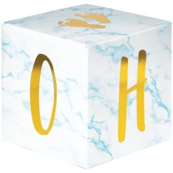 Creative Converting 3ct Marble Baby Shower 'Oh Baby' Blocks Centerpieces Party Décor And Accessories Blue