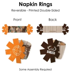 Big Dot Of Happiness Gone Hunting - Deer Hunting Camo Baby Shower Or Birthday Party Paper Napkin Holder - Napkin Rings - Set Of 24 -Anagram Shop GUEST 187d8f49 142d 4cae bc69 9f928180985b