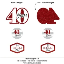 Big Dot Of Happiness We Still Do - 40th Wedding Anniversary - Anniversary Party Centerpiece Sticks - Table Toppers - Set Of 15 -Anagram Shop GUEST 18a57333 212c 4748 8cbb 5e2d710ad695