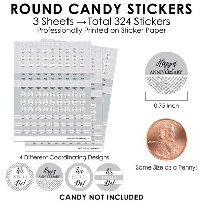 Big Dot Of Happiness We Still Do - Wedding Anniversary - Anniversary Party Small Round Candy Stickers - Party Favor Labels - 324 Count 2 Big Dot Of Happiness We Still Do - Wedding Anniversary - Anniversary Party Small Round Candy Stickers - Party Favor Labels - 324 Count - Image 2