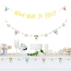 Big Dot Of Happiness What Will It Bee - Gender Reveal Letter Banner Decoration - 36 Banner Cutouts And What Will It Bee Banner Letters